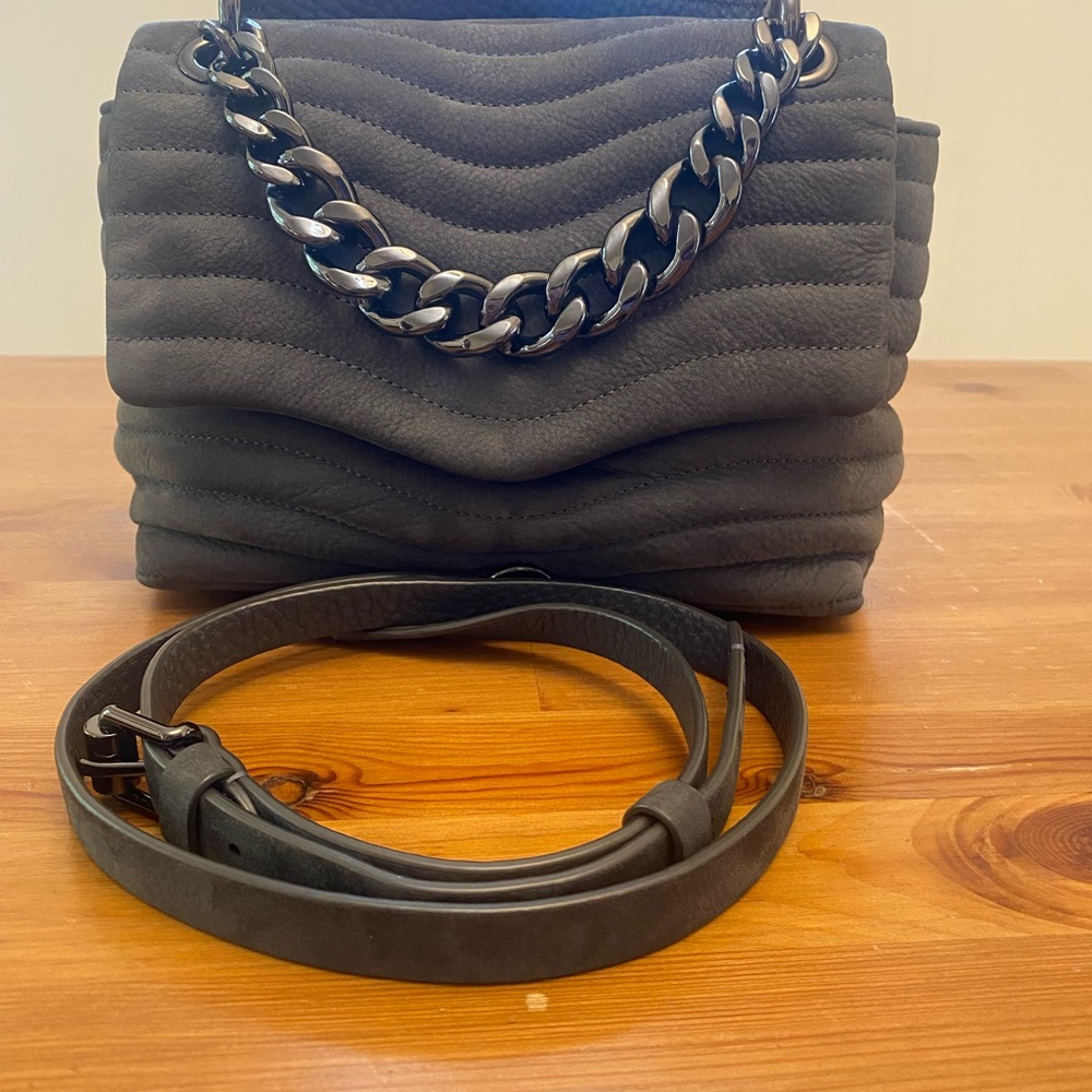 Rebecca Minkoff Gray Suede Quilted Bag